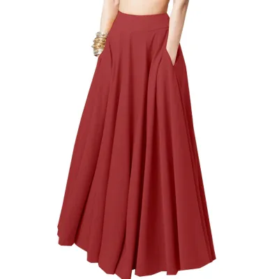 Women's Casual Solid Color Pleated Skirt - Elegant Style