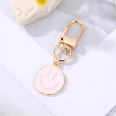 Women Cute Alloy Drip Oil Smiley Irregular Expression Bag Pendant Keychain