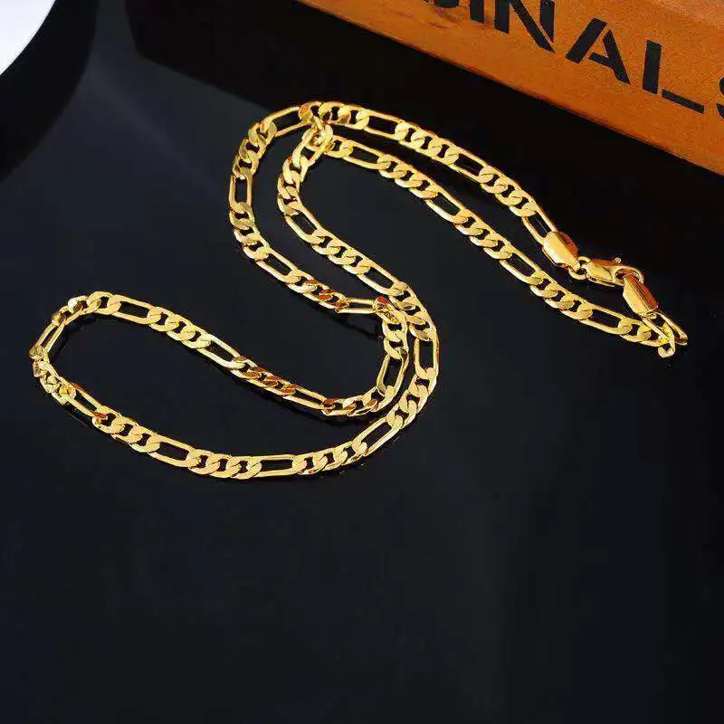 Men Fashion Geometric Simple Bamboo Chain Necklace Copper Unisex