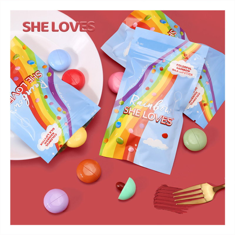 SHerrylily Womens Lips Rainbow Printed Short Sleeve India