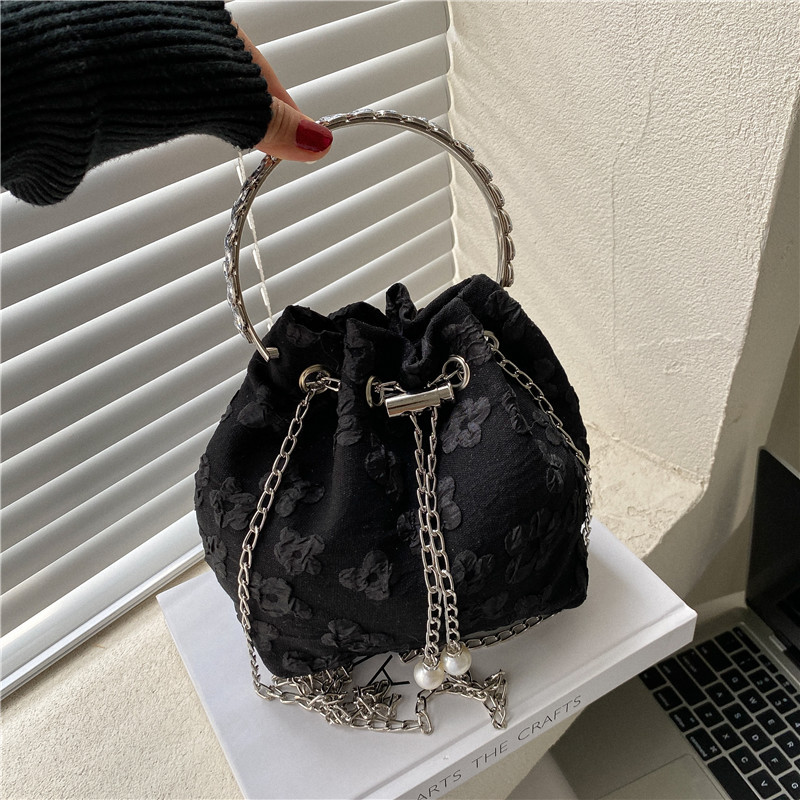 Wholesale Women Fashion Pleated Floral Drawstring Ring Chain