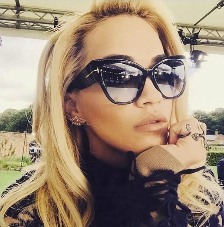 Women Fashion Large Frame T-Shaped Sun Glasses