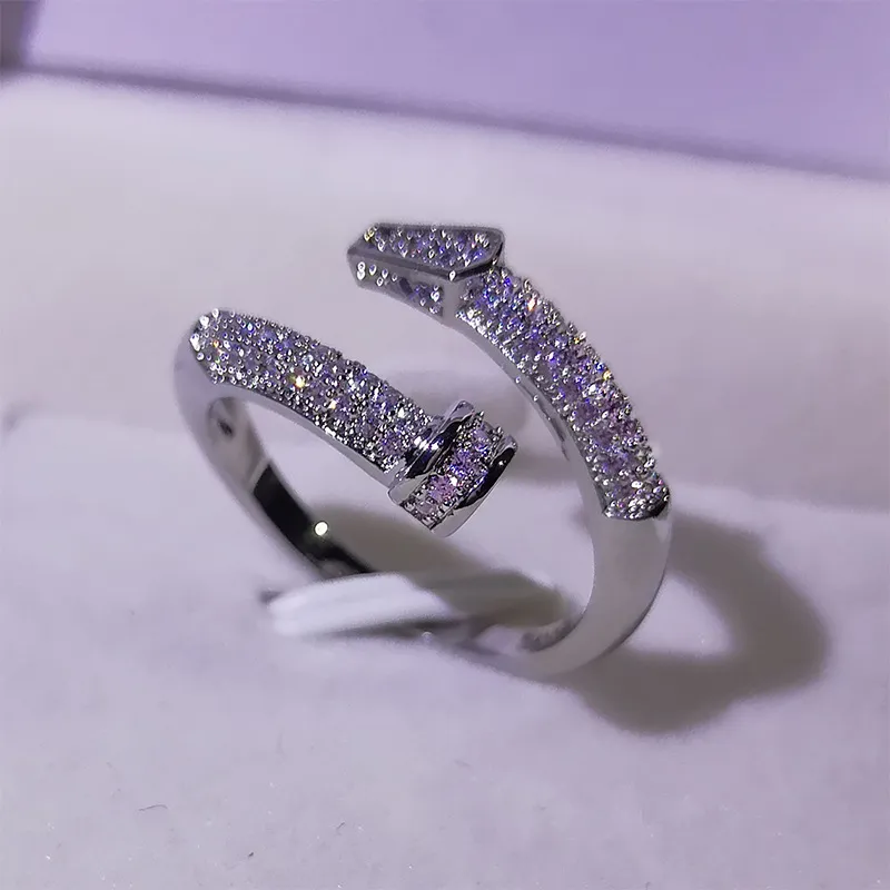 Women's Fashion Classic Nail Micro Paved Zircon Ring