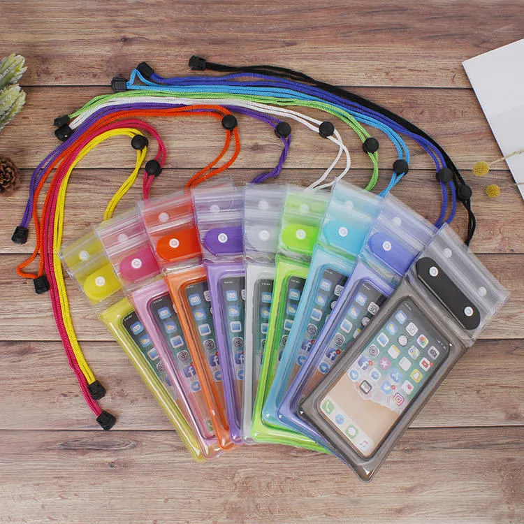 Summer Women Fashion Waterproof Transparent Three-Fold Outdoor Phone Case