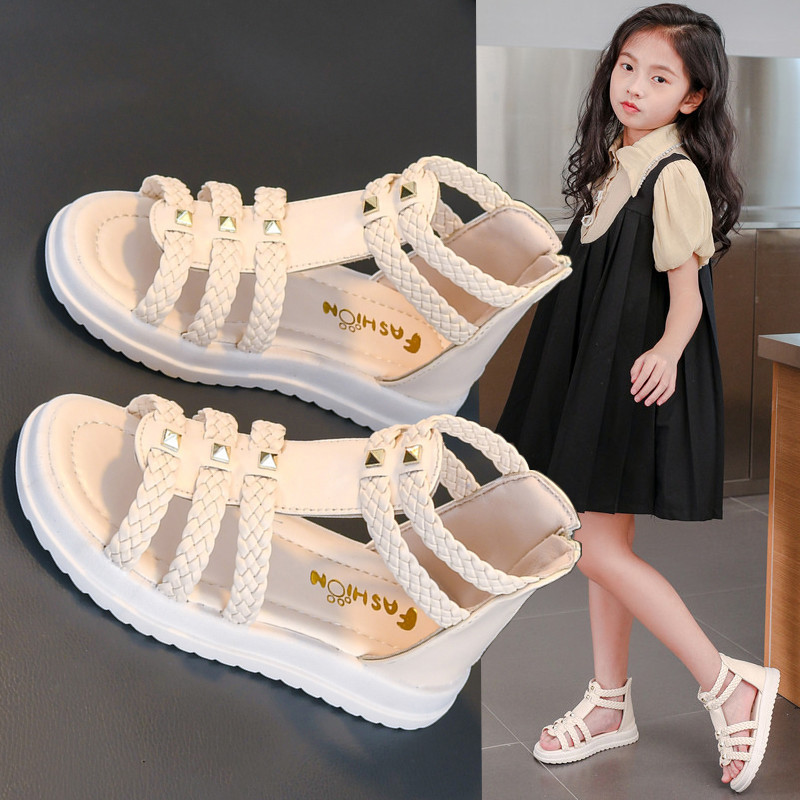 Wholesale Children Kids Baby Fashion Girls Open Toe Flats
