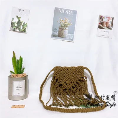 Women Fashion Boho Straw Woven Crossbody Bag Small Geometric