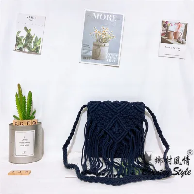 Women Fashion Boho Straw Woven Crossbody Bag Small Geometric