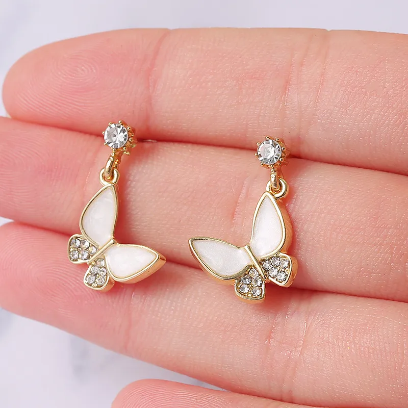 Women Simple Shell Butterfly Stud Earrings