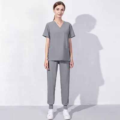 Women Summer Nurse Work Uniform Hand Washing Suit Pants Set