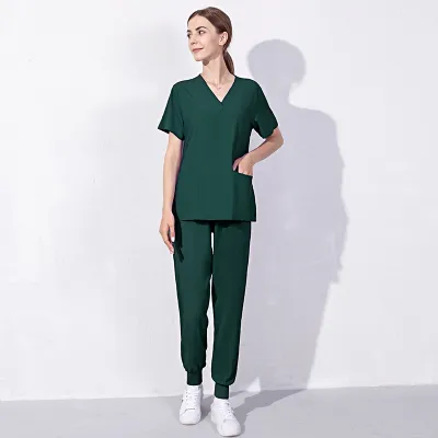 Women Summer Nurse Work Uniform Hand Washing Suit Pants Set