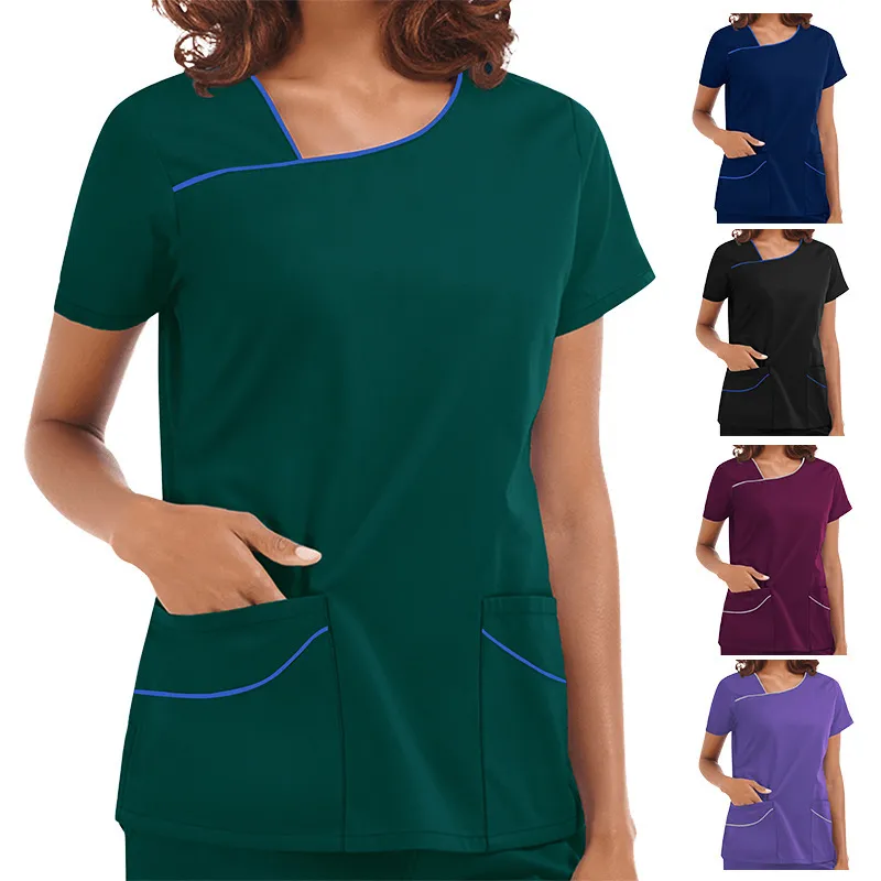 Women Medical Hand Washing Clothing Overalls Short-Sleeved Pants Set