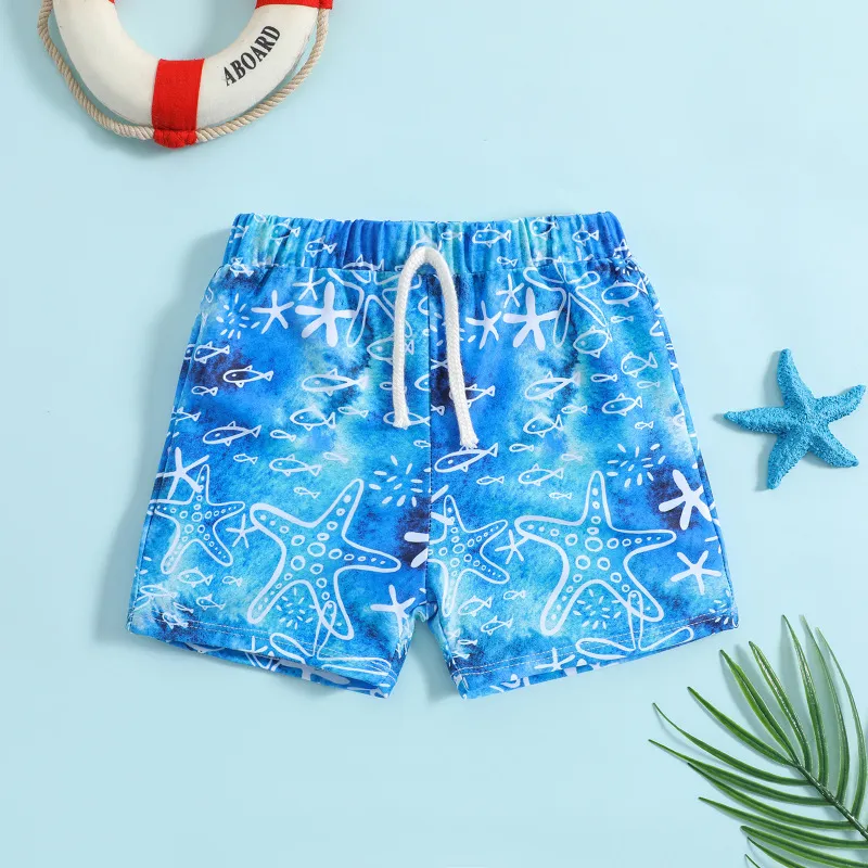 Toddlers Newborn Baby Boys Cartoon Starfish Printed Swimwear Shorts