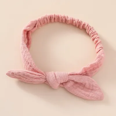Toddlers Newborn Kid Baby Girls Bowknot Headband Hair Accessories Elastic Wide Solid Color