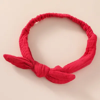 Toddlers Newborn Kid Baby Girls Bowknot Headband Hair Accessories Elastic Wide Solid Color