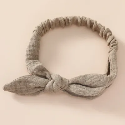 Toddlers Newborn Kid Baby Girls Bowknot Headband Hair Accessories Elastic Wide Solid Color