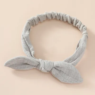 Toddlers Newborn Kid Baby Girls Bowknot Headband Hair Accessories Elastic Wide Solid Color