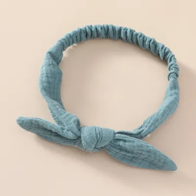 Toddlers Newborn Kid Baby Girls Bowknot Headband Hair Accessories Elastic Wide Solid Color