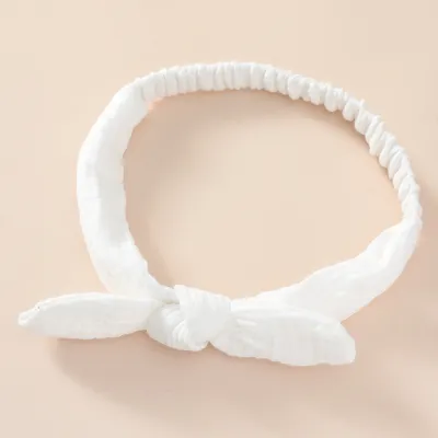 Toddlers Newborn Kid Baby Girls Bowknot Headband Hair Accessories Elastic Wide Solid Color
