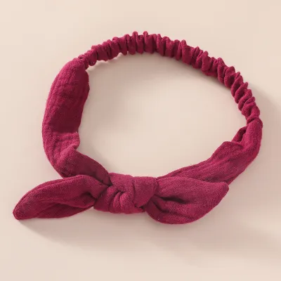 Toddlers Newborn Kid Baby Girls Bowknot Headband Hair Accessories Elastic Wide Solid Color