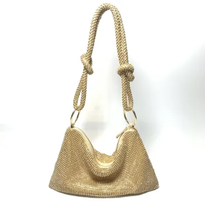 Women Knotted Rhinestone Underarm Evening Bag