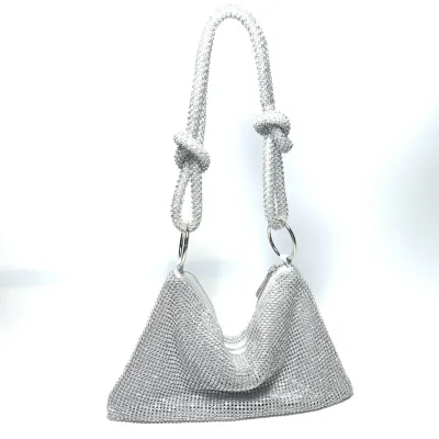 Women Knotted Rhinestone Underarm Evening Bag