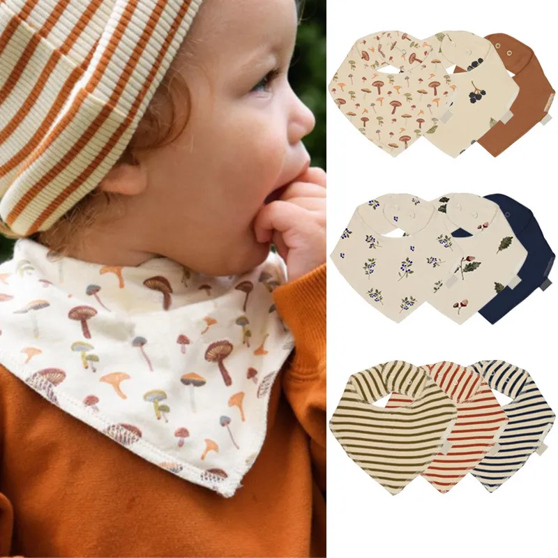 Toddlers Newborn Baby Fashion Anti-Dirty Bib Scarf Solid Color Floral Printing