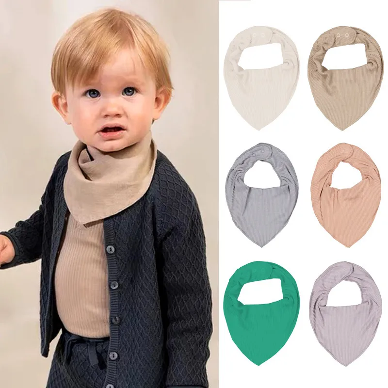 Toddlers Newborn Baby Cotton Anti-Dirty Bib Scarf Unisex Solid Color