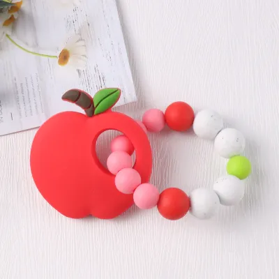 Toddlers Newborn Baby Fashion Cartoon Fruity Silicone Wooden Teething Soothe Toys