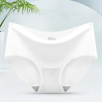 Women's Ice Silk Seamless Mid-Rise Sexy Briefs