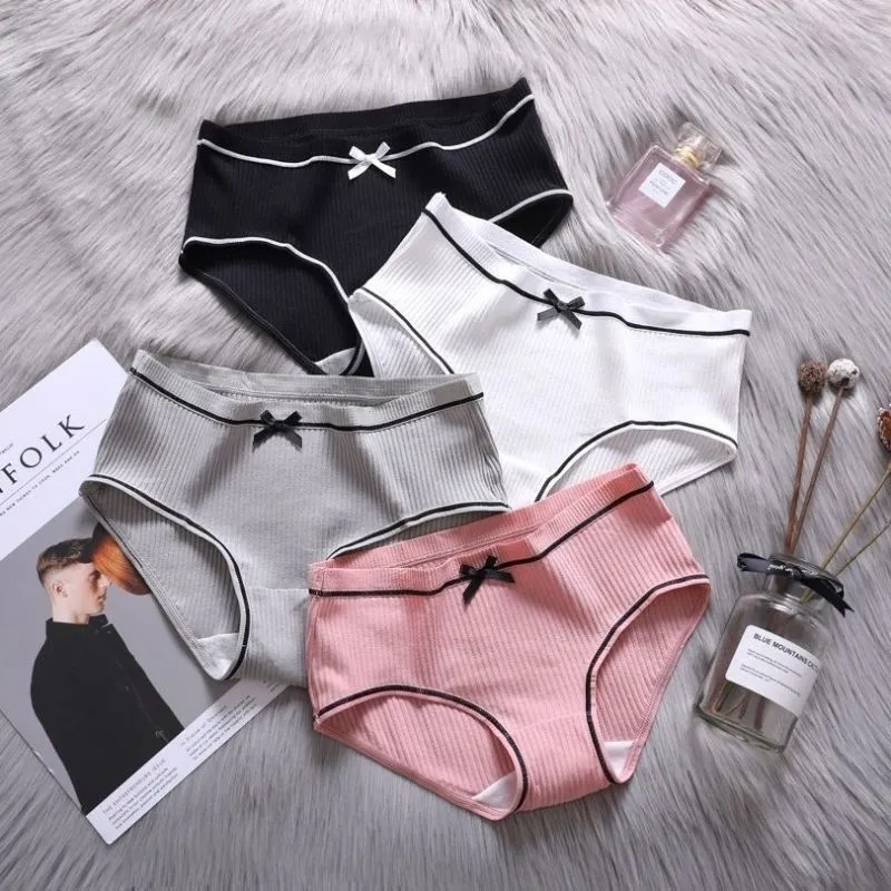Women's Ribbon Stripe Mid-Rise Panties