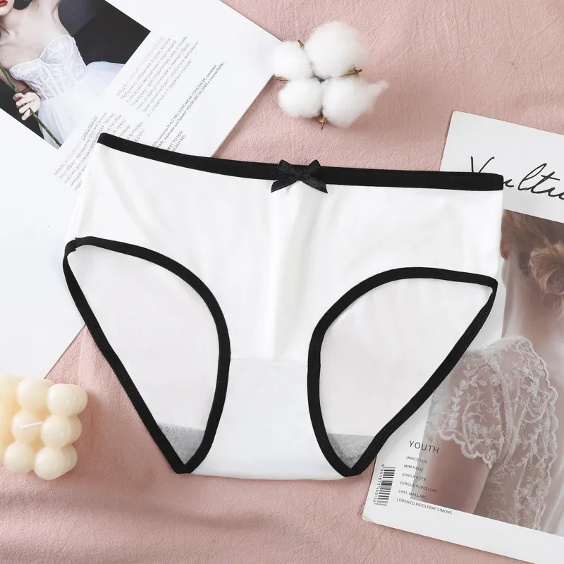 Women's Simple Mid-Waist Bowknot Briefs