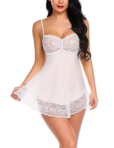 Women's Sexy Lace Camisole Tulle Mesh Pajamas