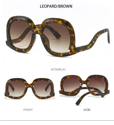 Women Personality Retro Large Frame Round Sunglasses