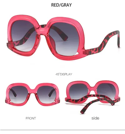 Women Personality Retro Large Frame Round Sunglasses