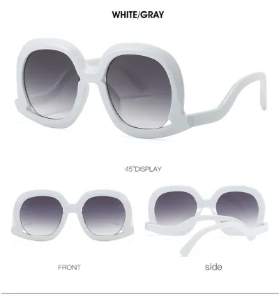 Women Personality Retro Large Frame Round Sunglasses