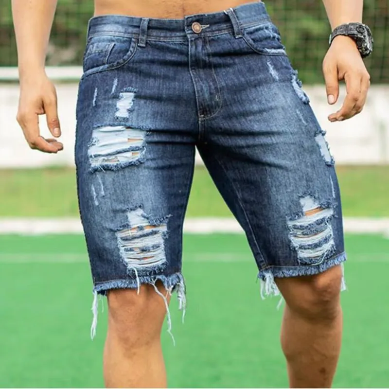 Men's Fashion Ripped Slim Denim Shorts