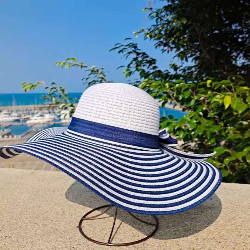 Straw Sun Hat, Womens Beach Hat With Bow, Packable Beach Hat