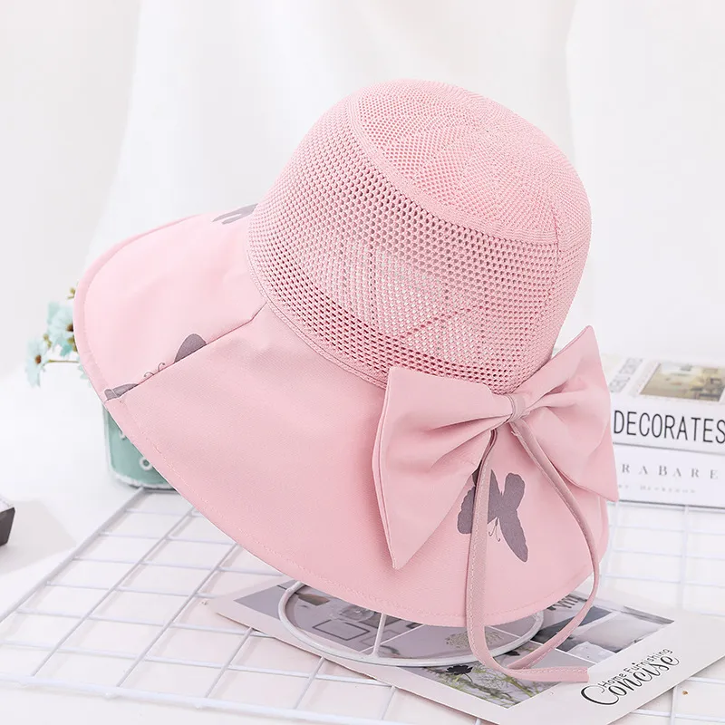 Wholesale Women Fashion Solid Color Simple Sunscreen Bucket Hat