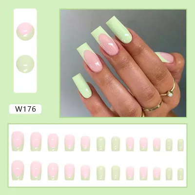 Women's Fashion Colorful Star Stripe Purple Smiley Face Star Cloud Wearable False Nails