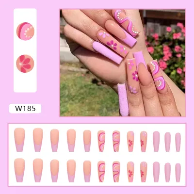 Women's Fashion Colorful Star Stripe Purple Smiley Face Star Cloud Wearable False Nails