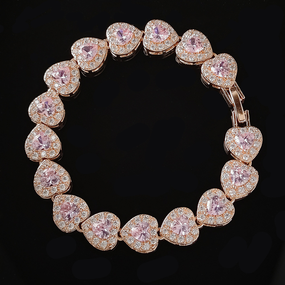 ブレスレット TATIANA (SIRVER925) Heart and Ball ornament Bracelet BMR267 Two-Tone Heart Bracelet – The Golden Bear