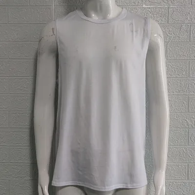 Men's Casual Round Neck Solid Color Loose Sleeveless Cotton Vest