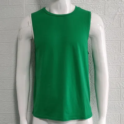 Men's Casual Round Neck Solid Color Loose Sleeveless Cotton Vest