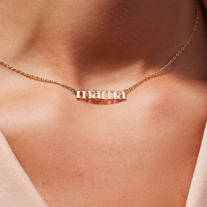 Amazon.com: AJRUIER Silver Mama Necklace,Women Stainless Steel Dainty Initial  Letter Mama Choker Necklace Mother's Gifts,Mama Necklace for Women:  Clothing, Shoes & Jewelry