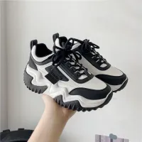 Women Fashionable Casual Plus Size Flying Woven Round-Head Toe Lace-Up Mesh Breathable Sneakers