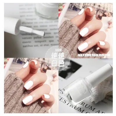Women's No-Baking Natural Dry Whitening White Nude Tearable Nail Polish