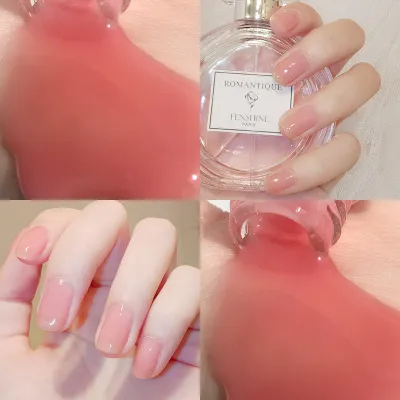 Women's No-Baking Natural Dry Whitening White Nude Tearable Nail Polish