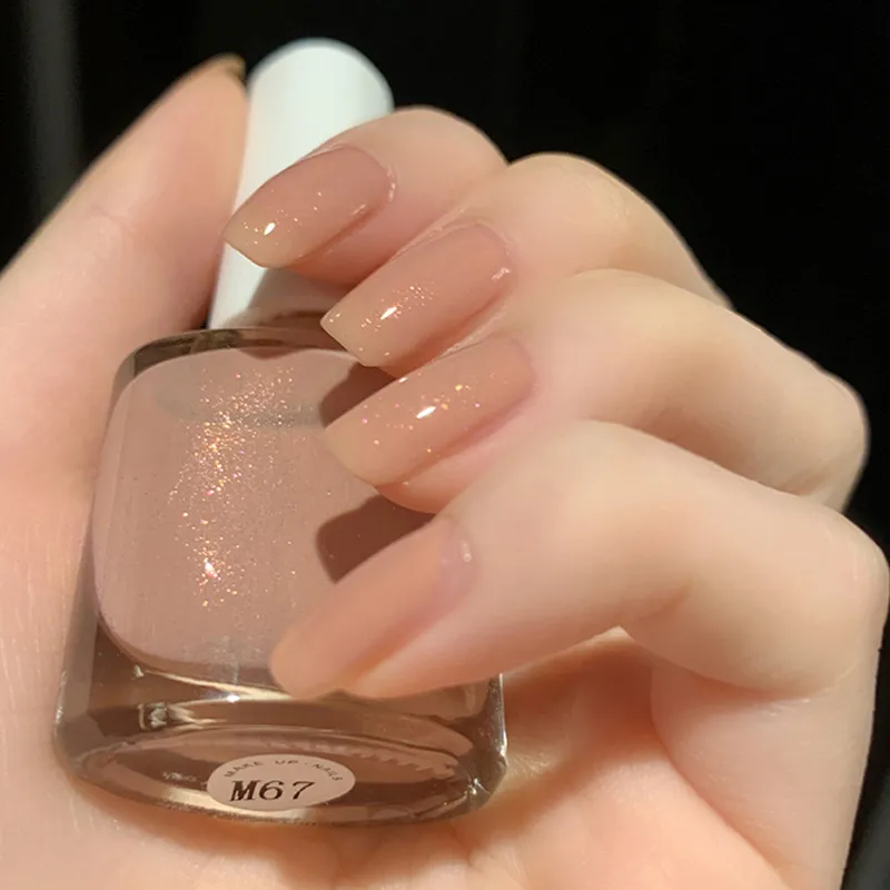 Women's No-Baking Natural Dry Whitening White Nude Tearable Nail Polish