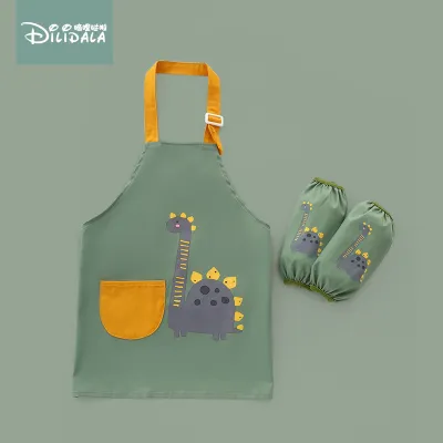 Baby Waterproof Painting Coverall Anti-Dirty Apron Polyester Fiber Cartoon Unisex