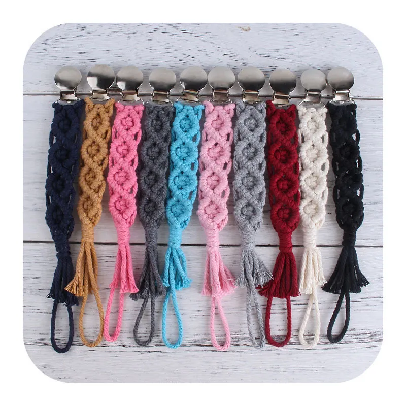 Children Newborn Baby Fashion Woven Anti-Drop Pacifier Chains Cotton Rope